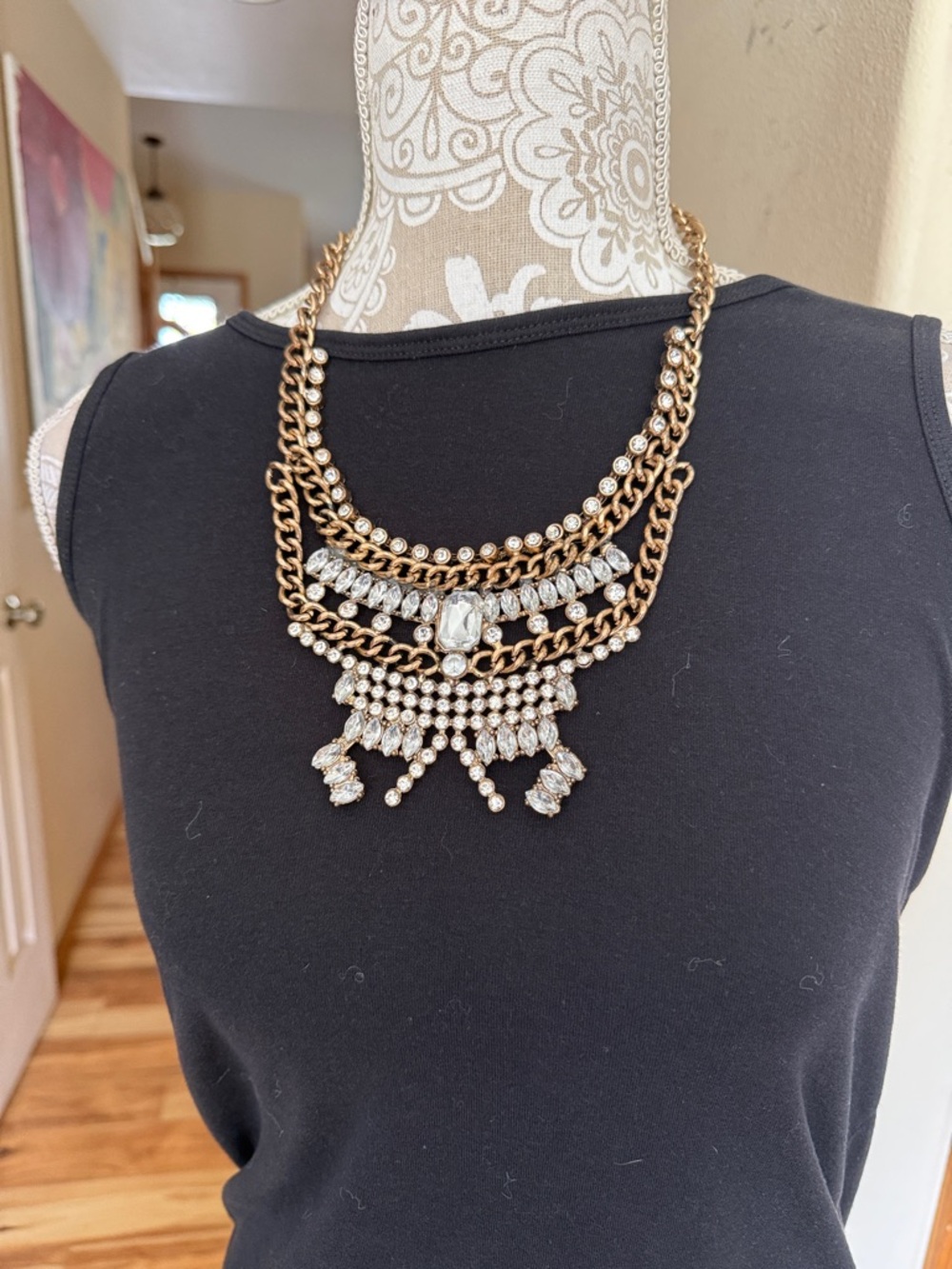 Rhinestone statement necklace